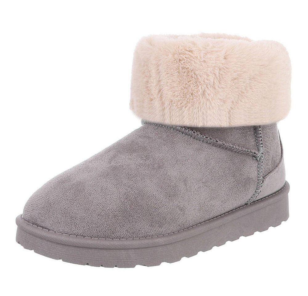 Ital-Design Damen Snowboots Freizeit Snowboots (88460397) Flach Flache Stiefeletten in Grau