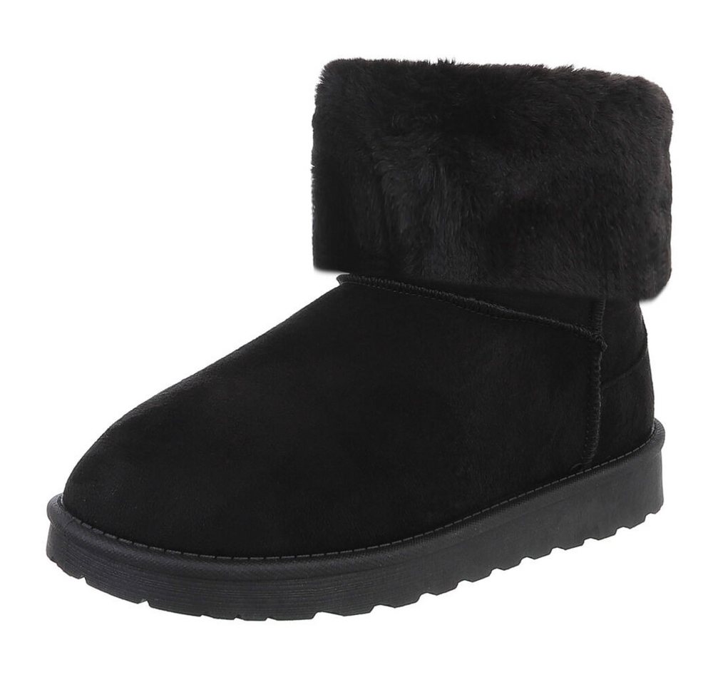 Ital-Design Damen Snowboots Freizeit Snowboots (88460415) Flach Flache Stiefeletten in Schwarz