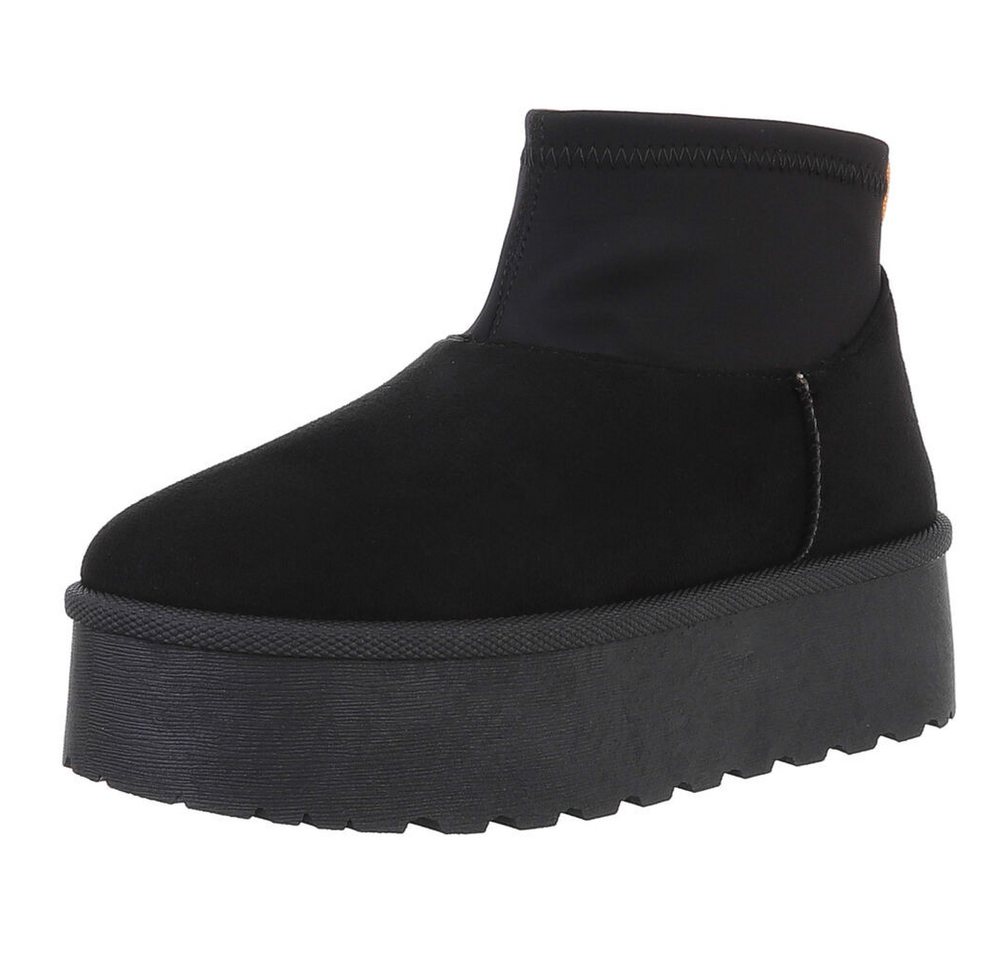 Ital-Design Damen Snowboots Freizeit Snowboots (88577270) Flach Stiefeletten in Schwarz