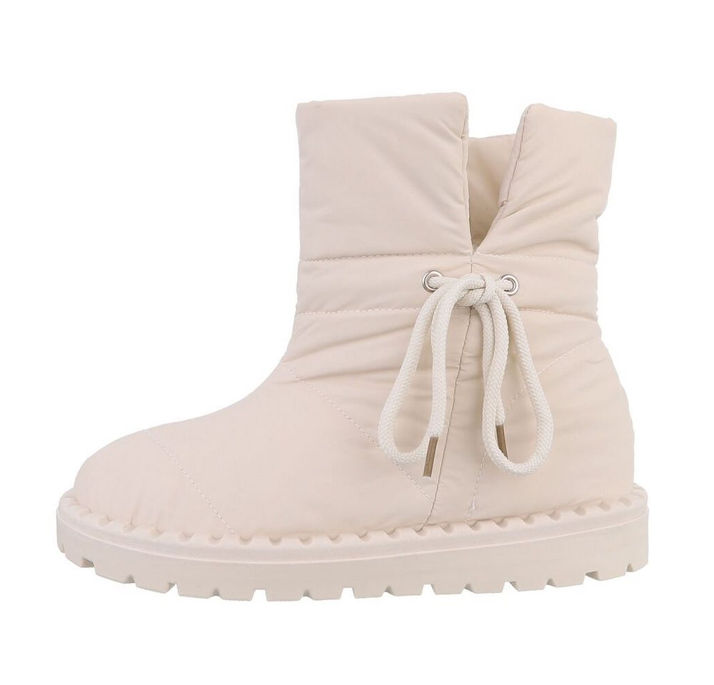 Ital-Design Damen Snowboots Freizeit Snowboots Flach Flache Stiefeletten in Beige