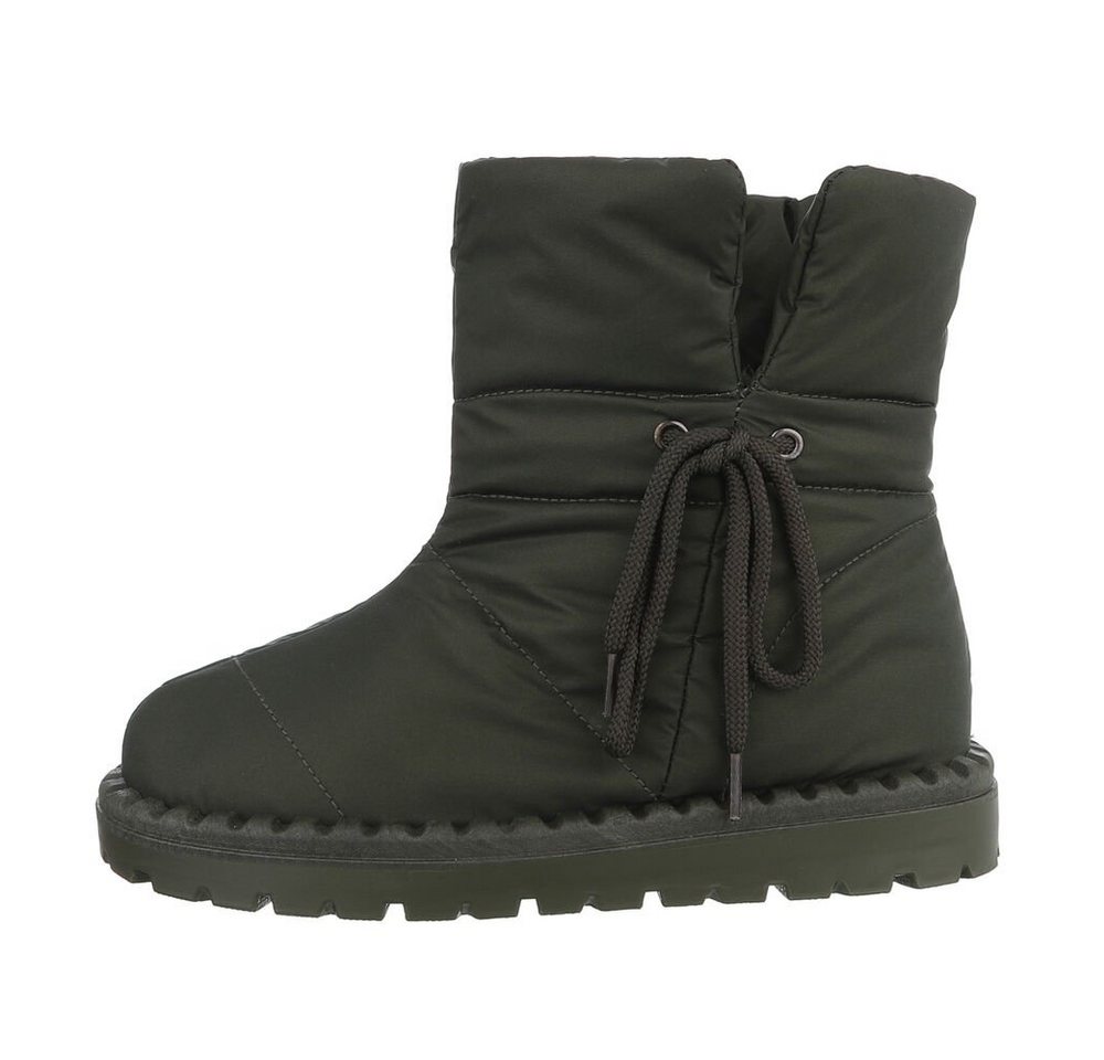 Ital-Design Damen Snowboots Freizeit Snowboots Flach Flache Stiefeletten in Grün