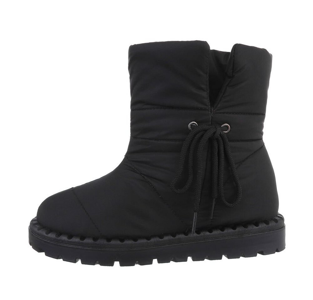 Ital-Design Damen Snowboots Freizeit Snowboots Flach Flache Stiefeletten in Schwarz