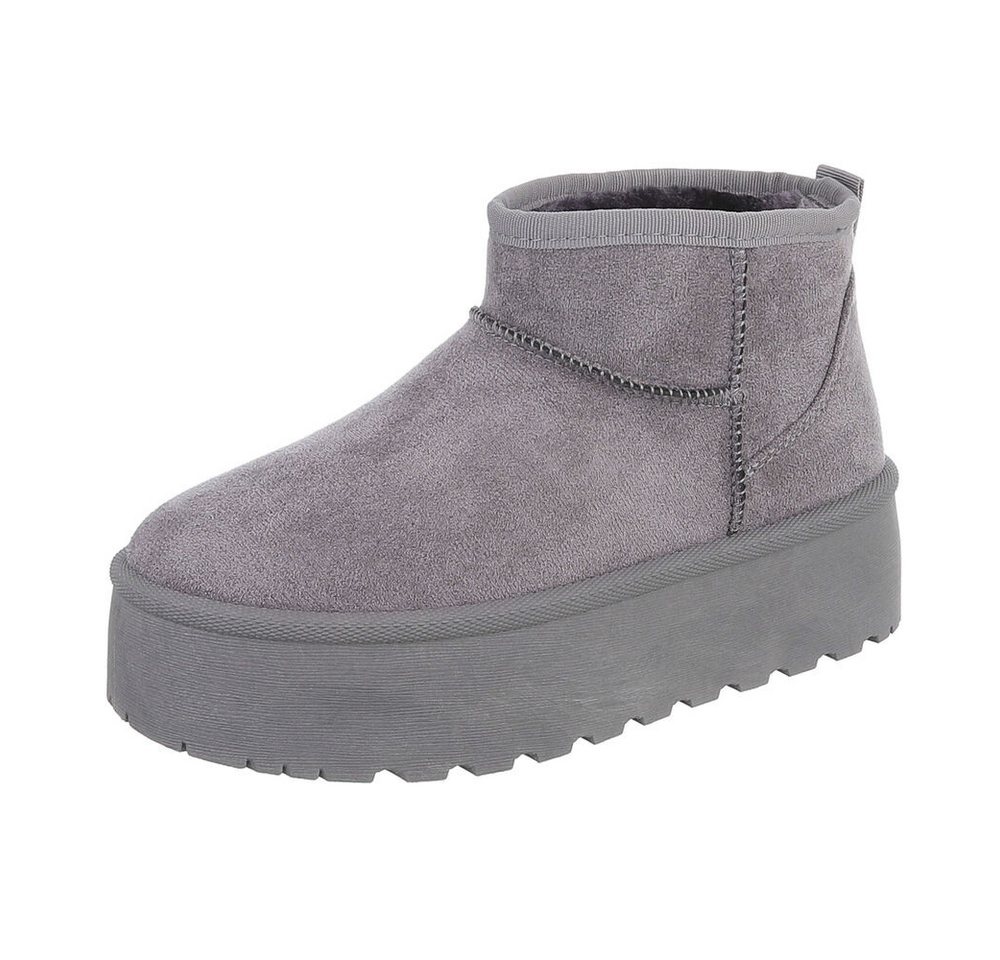Ital-Design Damen Snowboots Freizeit Snowboots Plateaustiefeletten Snowboots (87124654) Flach Plateaustiefeletten in Grau