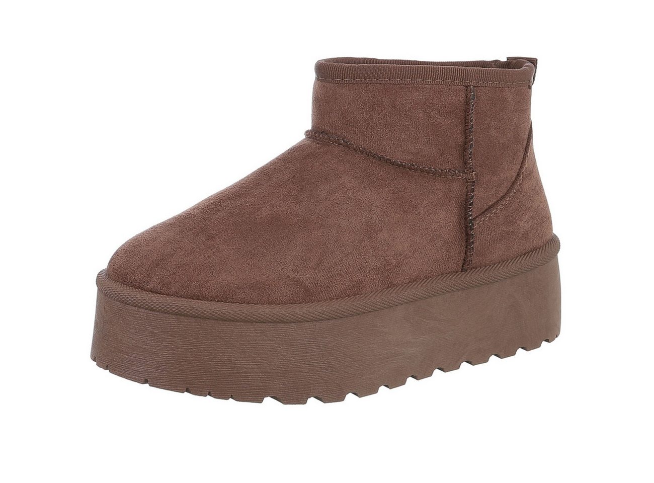 Ital-Design Damen Snowboots Freizeit Snowboots Plateaustiefeletten Snowboots Flach Plateaustiefeletten in Braun