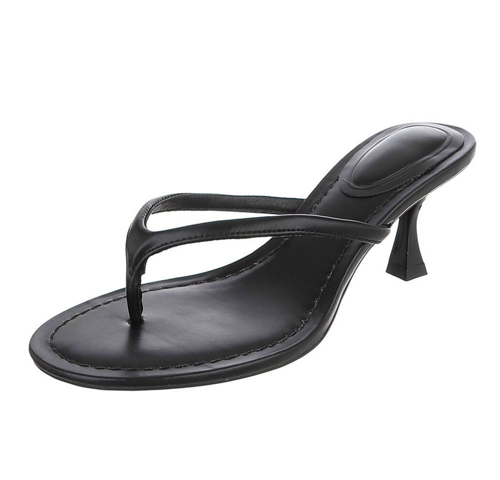 Ital-Design Damen Zehentrenner Sandale mit Absatz elegant Zehentrenner (91895530) Pfennig-/Stilettoabsatz Sandalen & Sandaletten in Schwarz