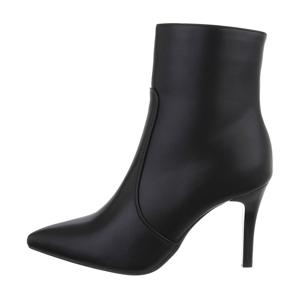 Ital-Design Elegante Ankle Boots für Damen mit hohem Absatz High-Heel-Stiefelette (84463243) Pfennig-/Stilettoabsatz High-Heel Stiefeletten in Schwarz