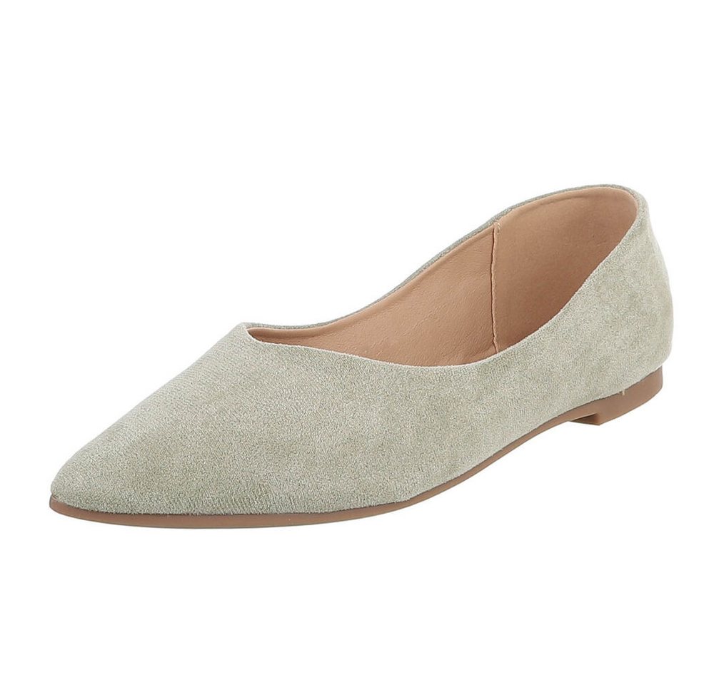 Ital-Design Elegante Ballerinas für Damen – Komfortabel & zeitlos Ballerina (91554617) Blockabsatz Klassische Ballerinas in Hellgrün