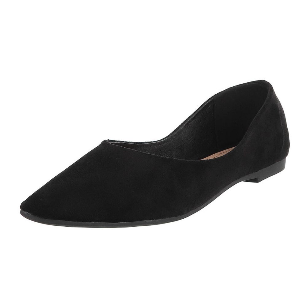 Ital-Design Elegante Ballerinas für Damen – Komfortabel & zeitlos Ballerina (91554620) Blockabsatz Klassische Ballerinas in Schwarz