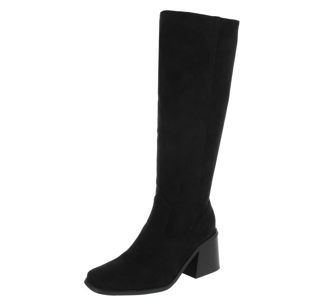 Ital-Design Elegante Blockabsatz-Stiefel für Damen im Alltag Stiefel (90793530) Blockabsatz Stiefel in Schwarz