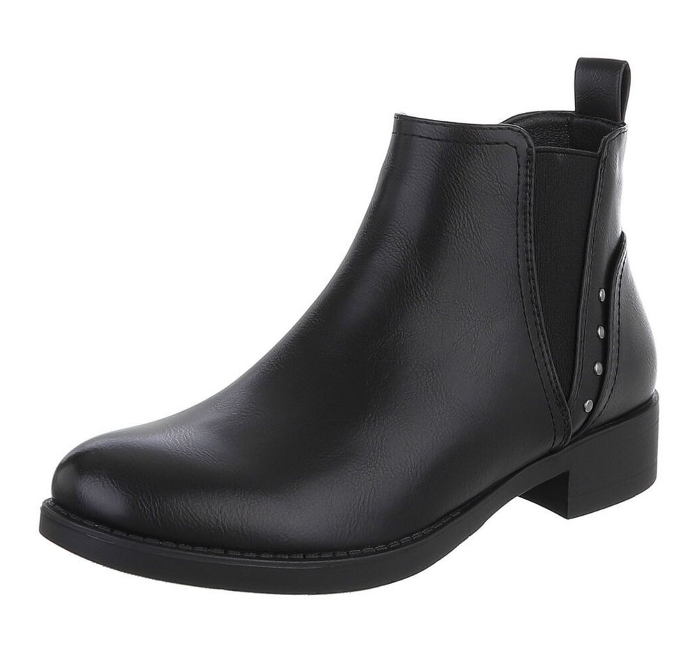 Ital-Design Elegante Chelsea-Boots für Damen mit modernen Details Stiefelette (90851861) Blockabsatz Chelsea Boots in Schwarz
