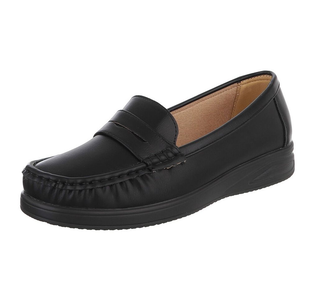 Ital-Design Elegante Damen Mokassins mit optimalem Tragekomfort Slipper (91261642) ultraleichte und komfortable sohle
