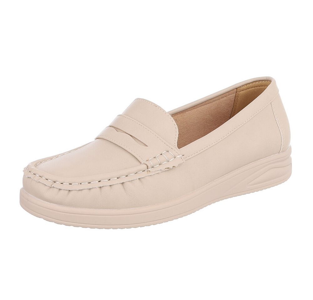 Ital-Design Elegante Damen Mokassins mit optimalem Tragekomfort Slipper (91261645) ultraleichte und komfortable sohle