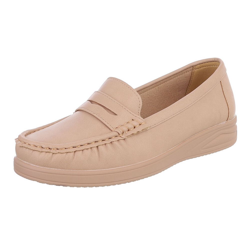 Ital-Design Elegante Damen Mokassins mit optimalem Tragekomfort Slipper (91261652) ultraleichte und komfortable sohle