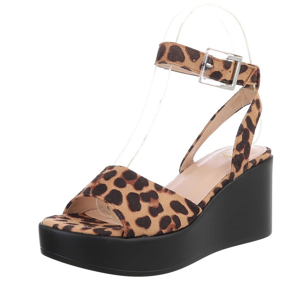 Ital-Design Elegante Keilsandalen für Damen mit verstellbarem Riemen Plateausandaletten (89852389) Keilabsatz/Wedge Keilsandaletten in Beige