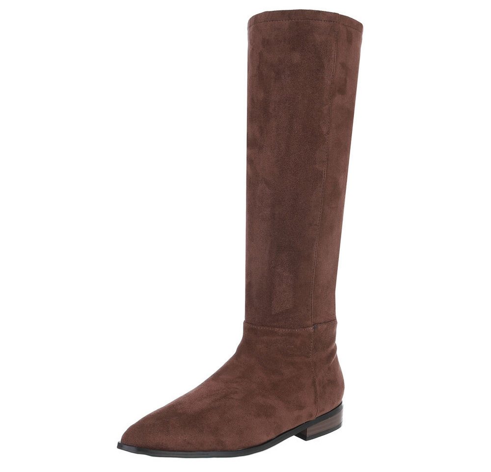 Ital-Design Elegante Knöchelstiefel aus hochwertigem Material für Damen Stiefel (90109668) Blockabsatz Flache Stiefel in Braun