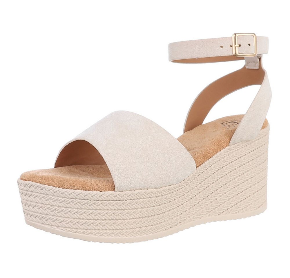 Ital-Design Elegante Komfort-Sandalen mit Plateau für jeden Anlass Plateausandaletten (89092144) Keilabsatz/Wedge Keilsandaletten in Beige