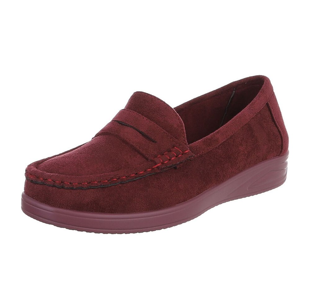Ital-Design Elegante Loafer für Damen aus hochwertigem Material Slipper (91117390) ultraleichte und komfortable Sohle