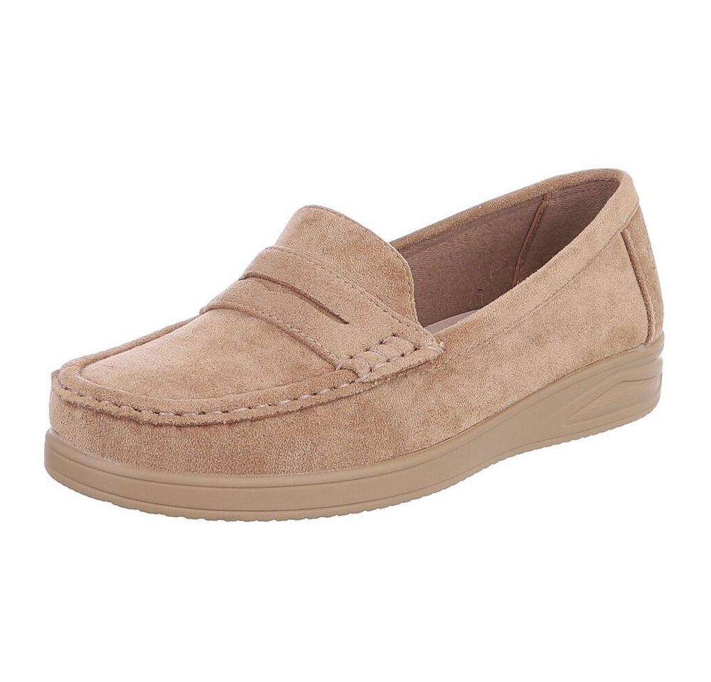 Ital-Design Elegante Loafer für Damen aus hochwertigem Material Slipper (91117401) ultraleichte und komfortable Sohle