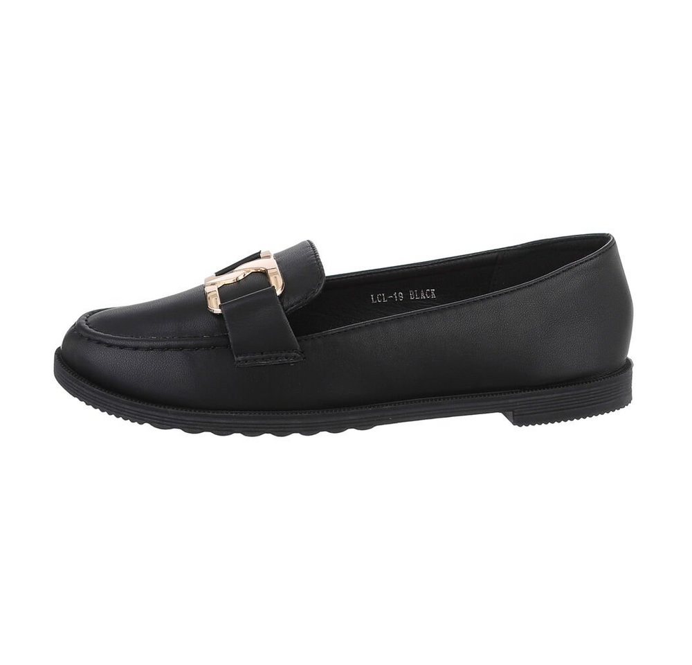 Ital-Design Elegante Loafer mit Komfort und Stiloptionen Mokassin (85697977) Blockabsatz Mokassins in Schwarz