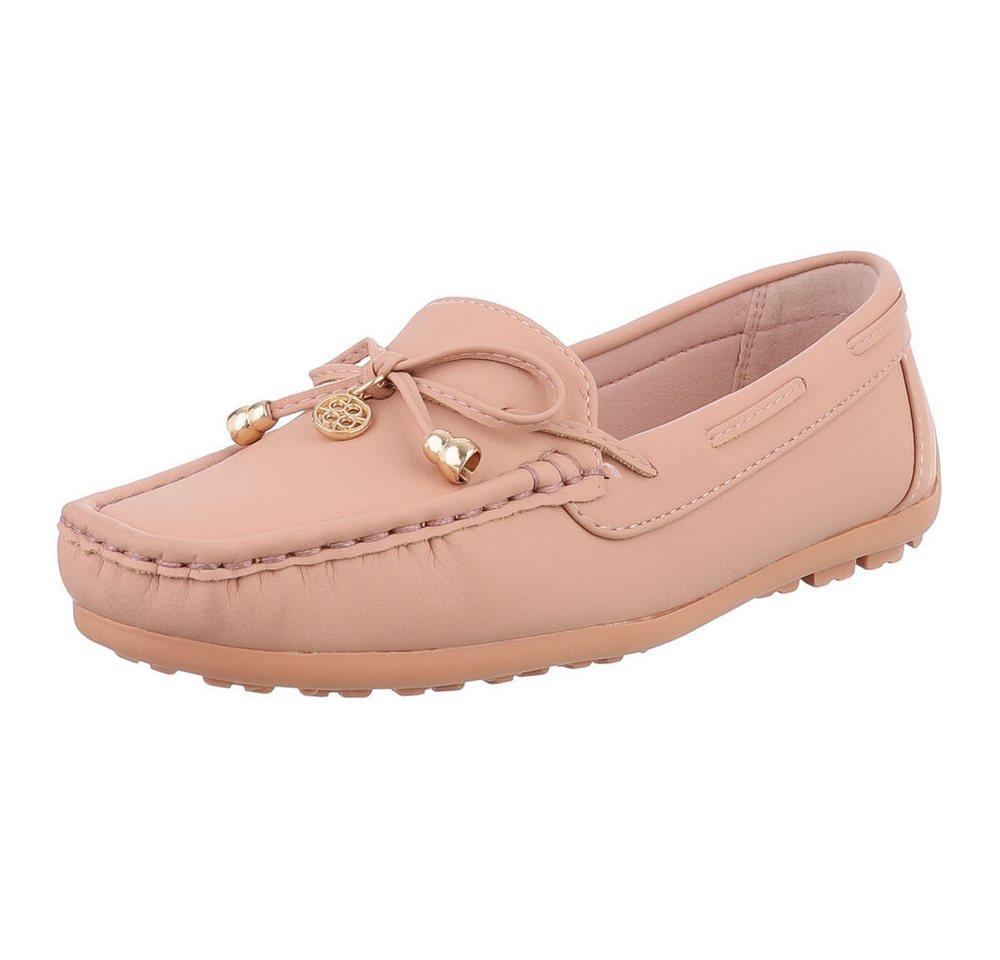 Ital-Design Elegante Mokassins für Damen – Komfort & Stil Slipper (89319056) Flach Mokassins in Altrosa