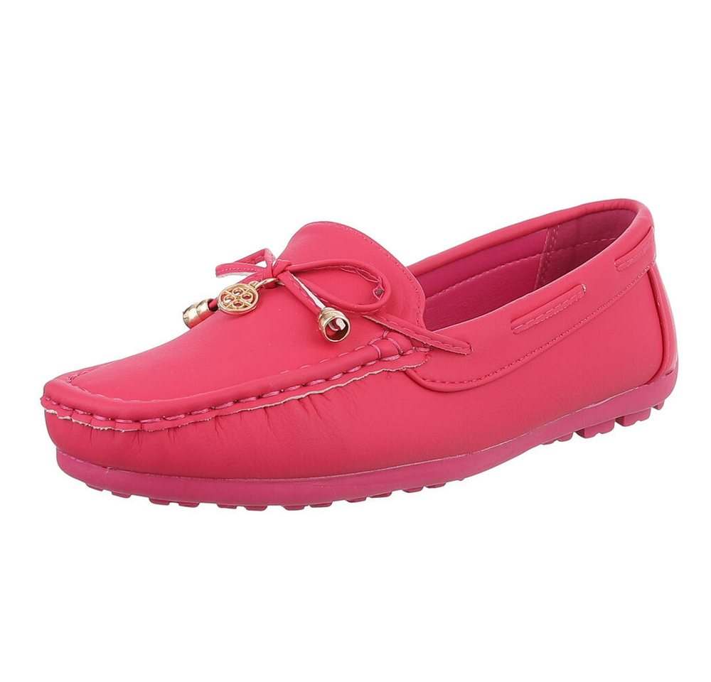 Ital-Design Elegante Mokassins für Damen – Komfort & Stil Slipper (89319066) Flach Mokassins in Pink