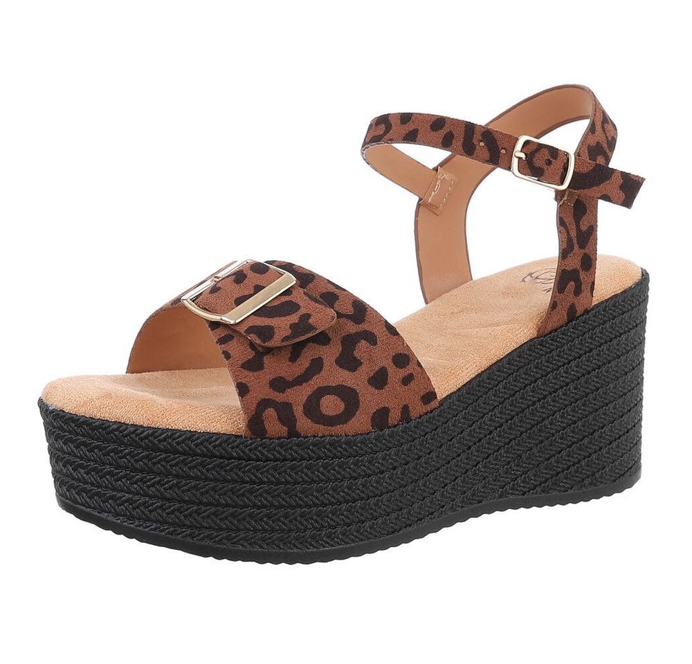 Ital-Design Elegante Plateau-Sandalen für jeden Anlass Plateausandaletten (89092151) Keilabsatz/Wedge Keilsandaletten in Braun