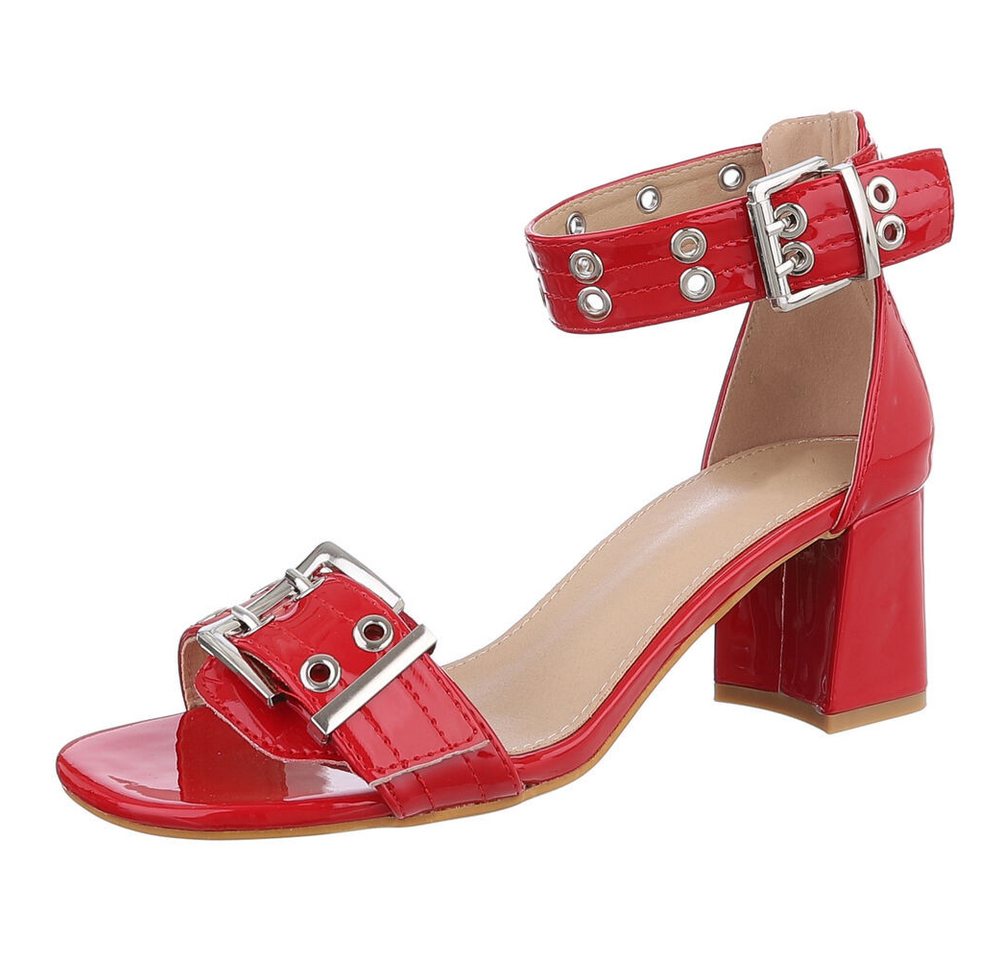 Ital-Design Elegante Sandalen mit Blockabsatz, vielseitig und komfortabel Sandalette (89092351) Blockabsatz Sandalen & Sandaletten in Rot
