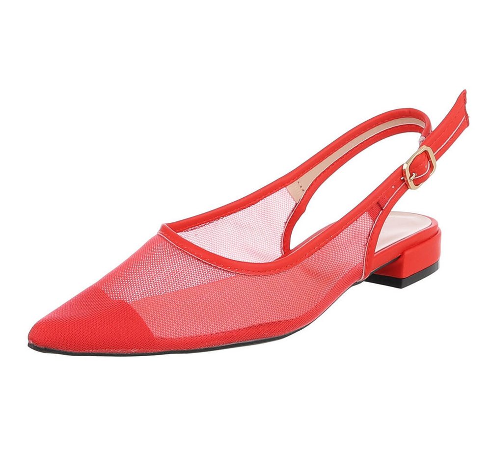 Ital-Design Elegante Sling-Pumps mit atmungsaktivem Obermaterial und Blockabsatz Schnürpumps (91512349) Blockabsatz Schnür- & Riemchenpumps in Rot