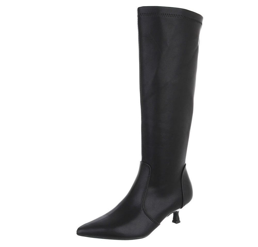 Ital-Design Elegante Stiefel mit Blockabsatz für Damen im Alltag Stiefel (90471392) Pfennig-/Stilettoabsatz Stiefel in Schwarz