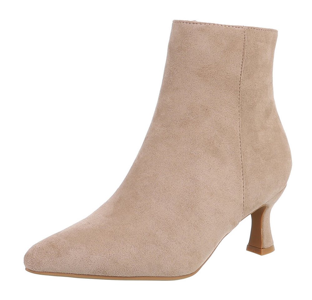 Ital-Design Elegante Stiefelette mit Absatz für Damen - Alltagsschuhe Stiefelette (89852611) Pfennig-/Stilettoabsatz Stiefeletten in Hellbraun