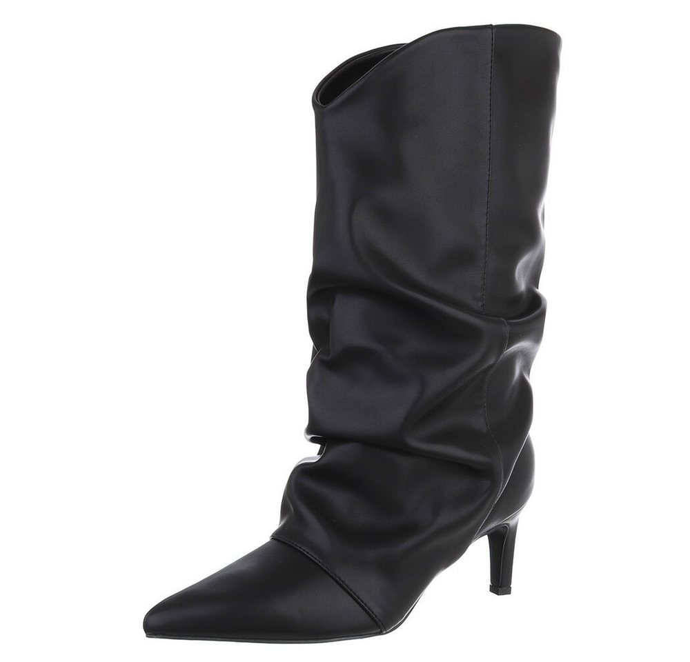 Ital-Design Eleganter knöchelhoher Boot mit Absatz für Damen Stiefel (90457883) Pfennig-/Stilettoabsatz Stiefel in Schwarz