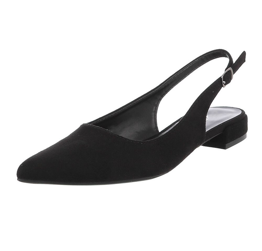 Ital-Design Eleganter Slingback Schuh mit verstellbarem Riemen Schnürpumps (91512372) Blockabsatz Schnür- & Riemchenpumps in Schwarz