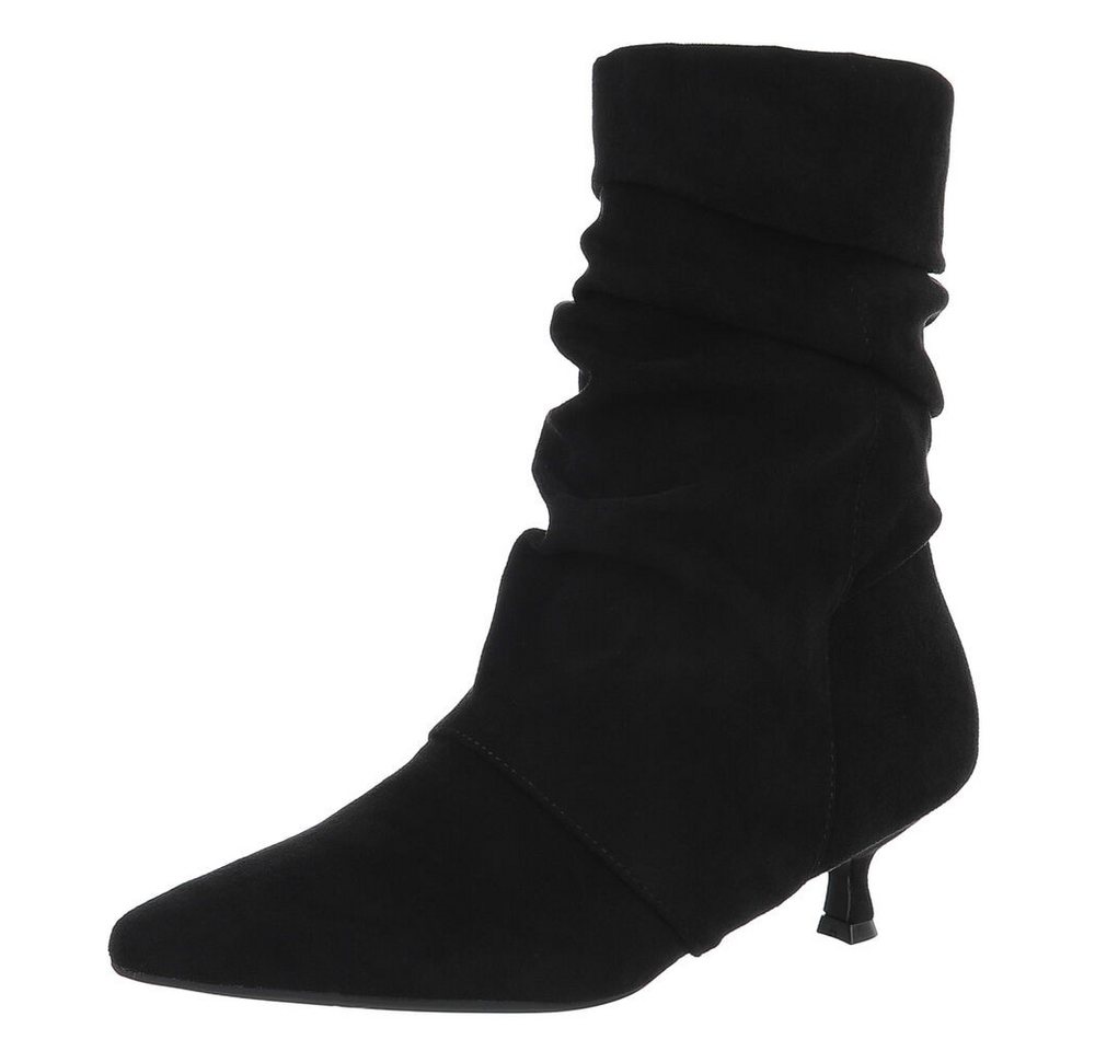 Ital-Design Eleganter Slouch-Stiefel für Damen – Bequem und vielseitig Stiefelette (90417866) Pfennig-/Stilettoabsatz Stiefeletten in Schwarz
