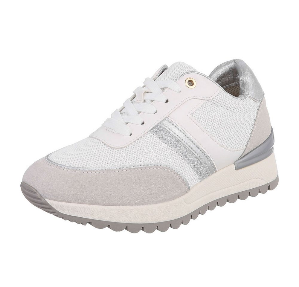 Ital-Design Eleganter Sneaker mit gepolsterter Innensohle für Damen Sneaker (91261458) Keilabsatz/Wedge Sneakers Low in Weiß