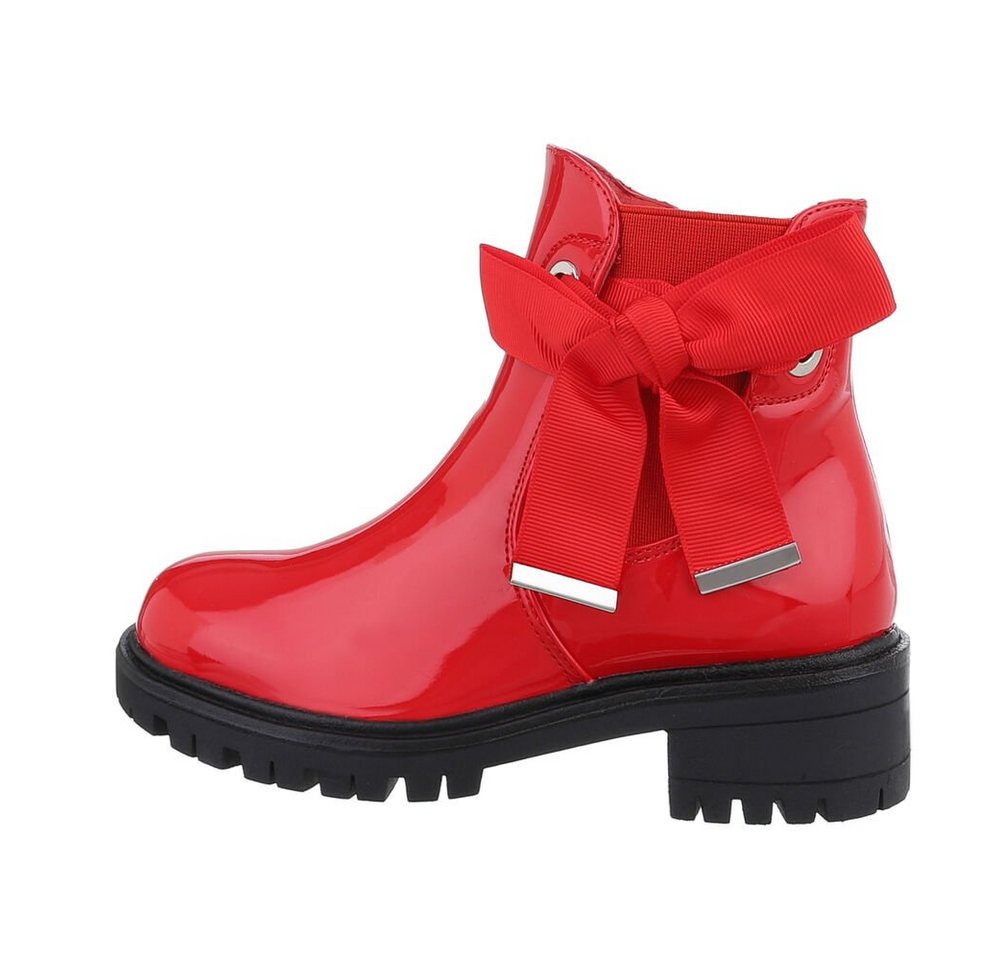 Ital-Design Kinder Freizeit Stiefelette Stiefelette (84351903) Blockabsatz Stiefeletten in Rot