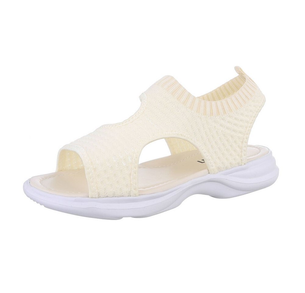 Ital-Design Kinder Schlupfschuhe Freizeit Sandale (86530398) Blockabsatz Sandalen in Creme