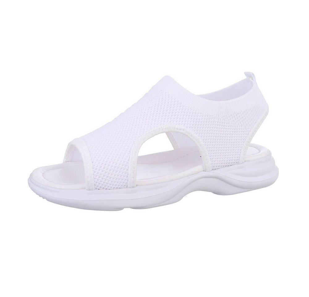 Ital-Design Kinder Schlupfschuhe Freizeit Sandale (86530421) Blockabsatz Sandalen in Weiß