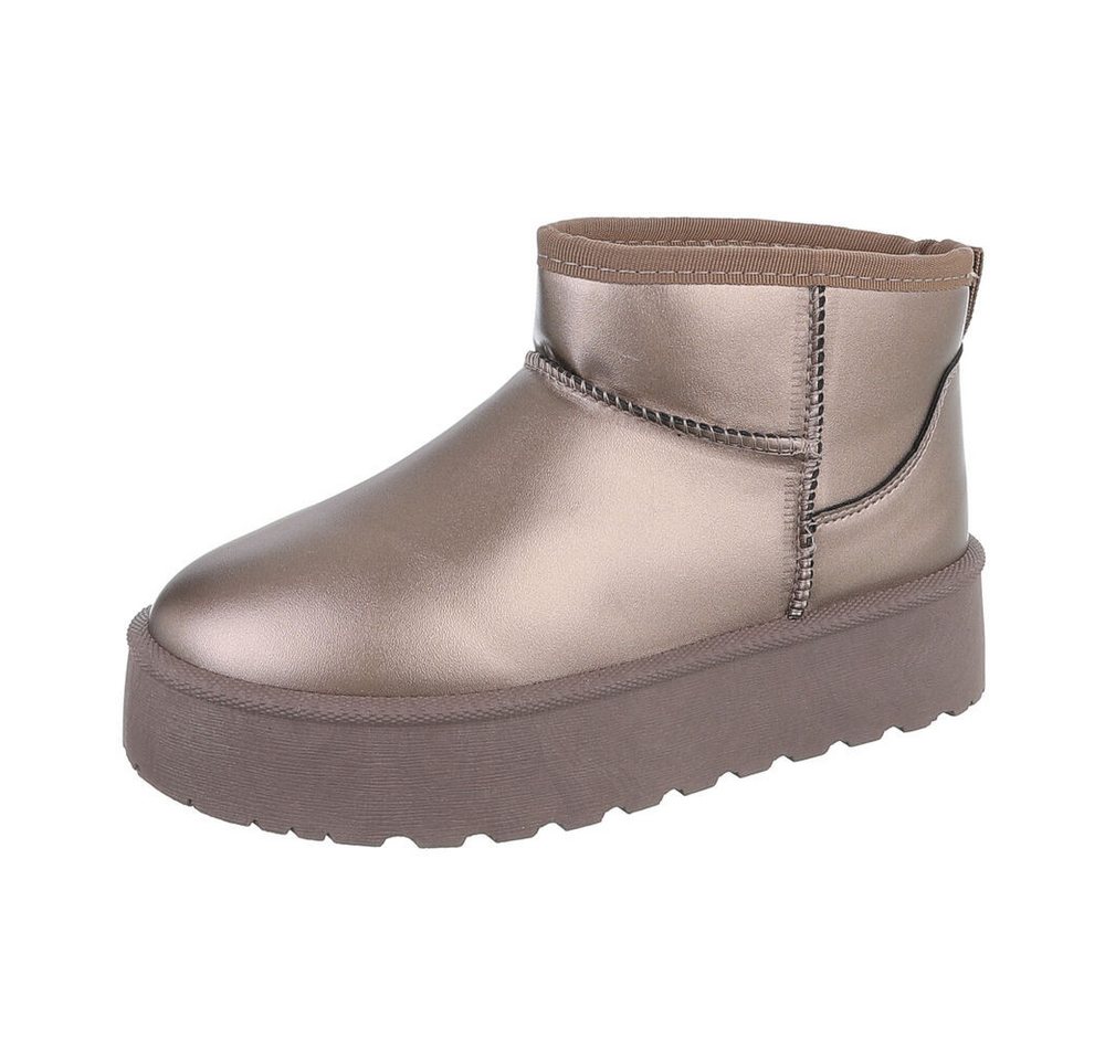 Ital-Design Kinder Snowboots Freizeit Stiefelette (87124580) Flach Stiefeletten in Bronze