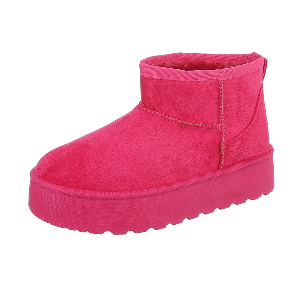 Ital-Design Kinder Snowboots Freizeit Stiefelette (87124591) Flach Stiefeletten in Pink