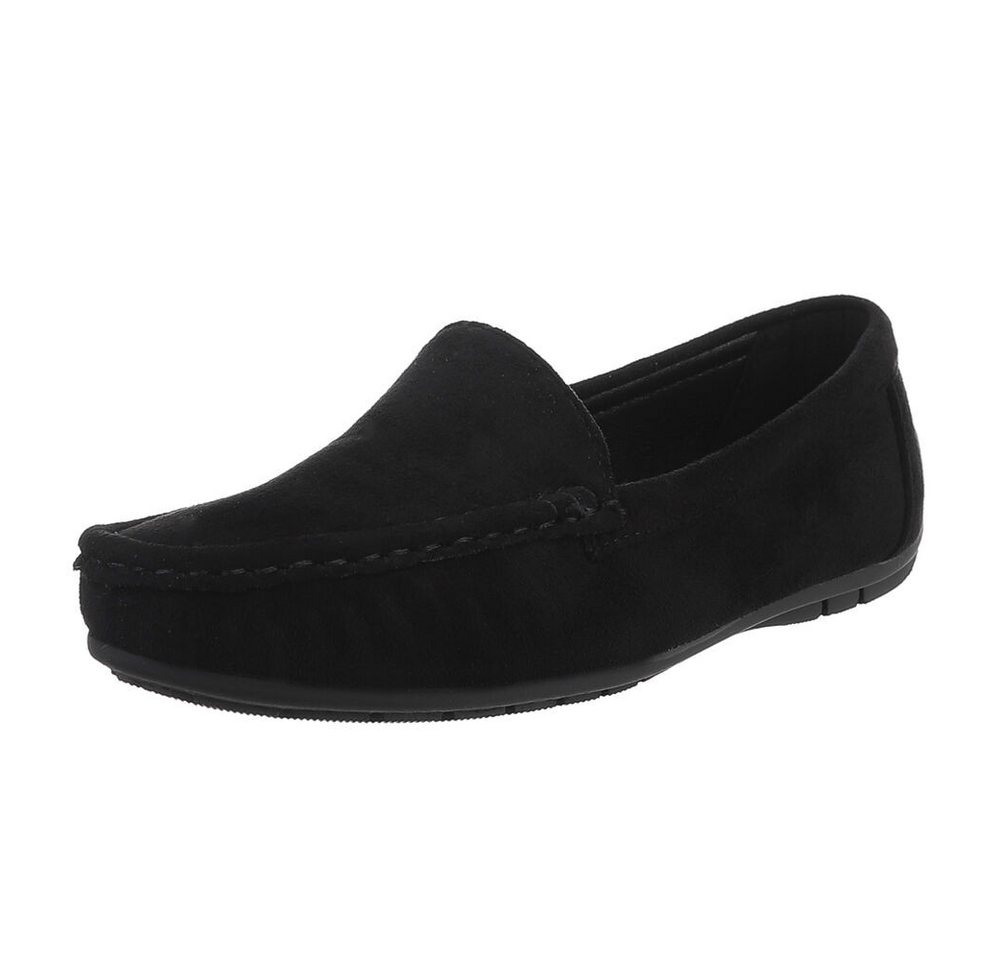 Ital-Design Klassische Slipper – Komfortable Alltagsschuhe für Sie Slipper (89319097) Flach Mokassins in Schwarz