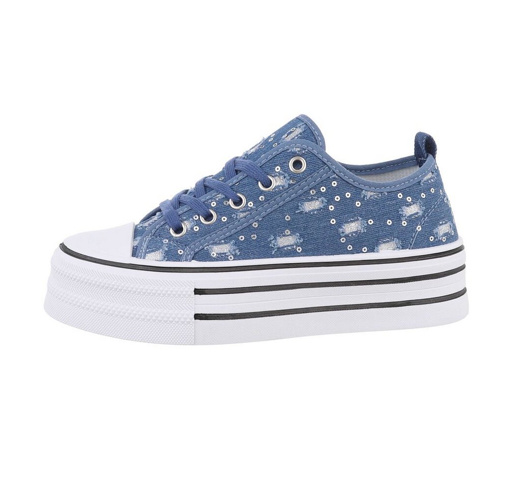 Ital-Design Komfort Sneaker mit erhöhter Sohle für Alltag & Freizeit Sneaker (85867651) Flach Sneakers Low in Blau