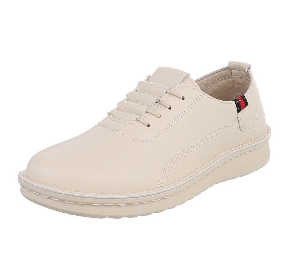 Ital-Design Komfortabler Damenschuh für Alltag und Freizeit Slipper (91554579) Flach Slipper in Creme