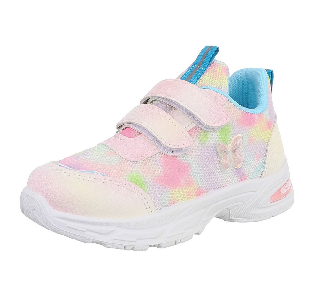 Ital-Design Leichte Kinderschuhe mit Klettverschluss für Freizeit und Sport Sneaker (89545292) Flach Freizeitschuhe in Rosa