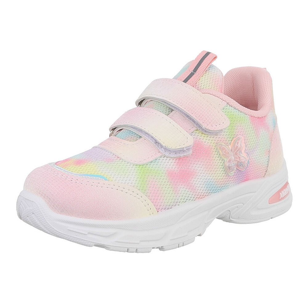 Ital-Design Leichte Kinderschuhe mit Klettverschluss für Freizeit und Sport Sneaker (89545294) Flach Freizeitschuhe in Rosa