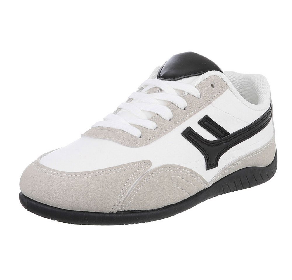 Ital-Design Moderne Damen Sneakers mit Komfort für Alltag und Freizeit Sneaker (90033097) Flach Sneakers Low in Weiß