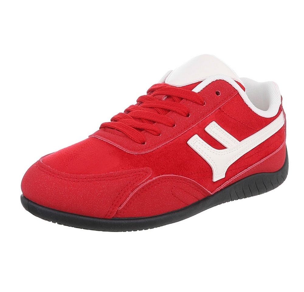 Ital-Design Moderne Damen Sneakers mit Komfort für Alltag und Freizeit Sneaker (90033105) Flach Sneakers Low in Rot