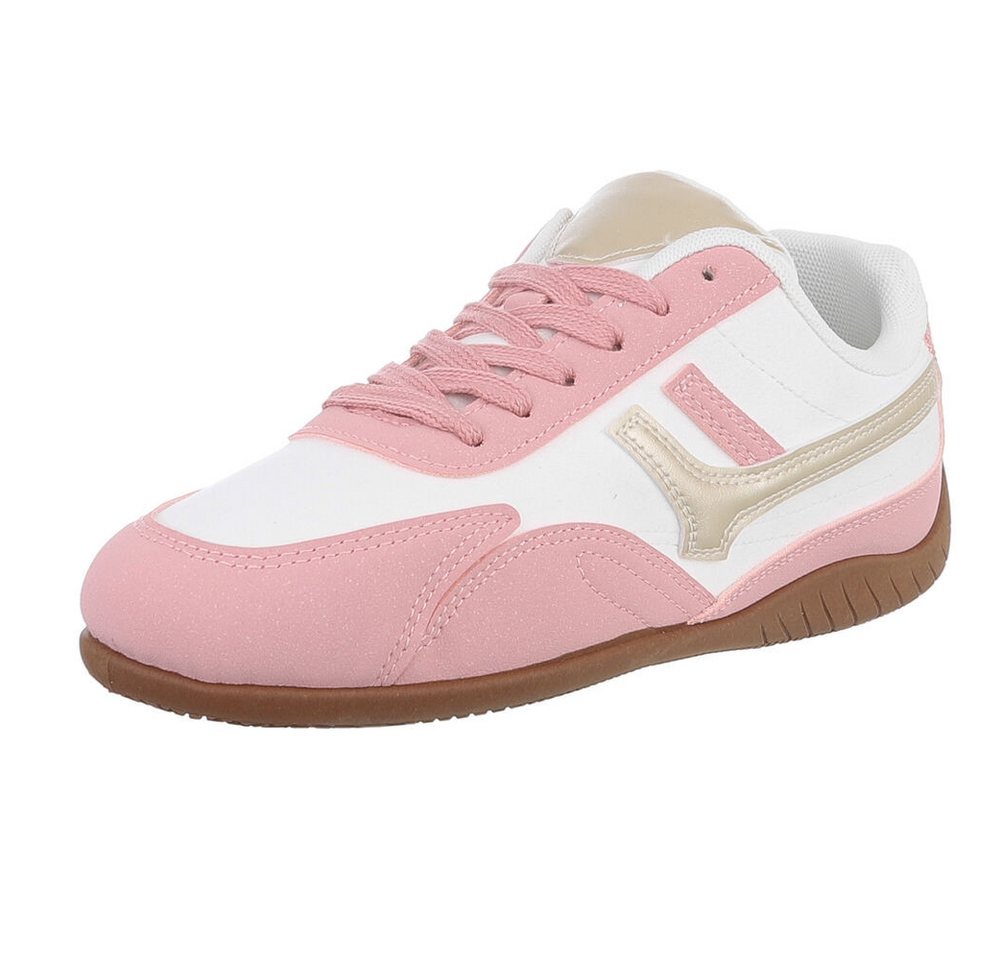 Ital-Design Moderne Damen Sneakers mit Komfort für Alltag und Freizeit Sneaker (90033108) Flach Sneakers Low in Altrosa