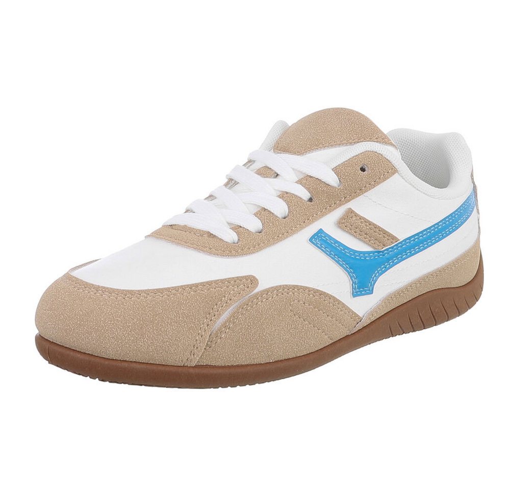 Ital-Design Moderne Damen Sneakers mit Komfort für Alltag und Freizeit Sneaker (90033123) Flach Sneakers Low in Hellbraun