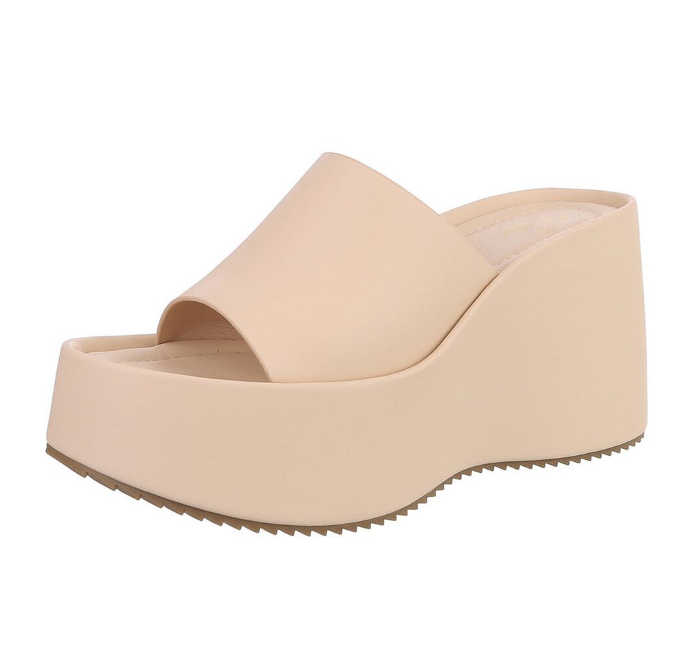 Ital-Design Moderne Plateau-Sandalen für Damen – Elegant & Bequem Plateausandaletten (89542554) Keilabsatz/Wedge Keilsandaletten in Beige