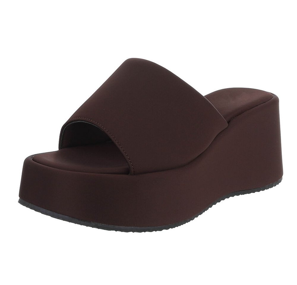 Ital-Design Moderne Plateau-Sandalen für Damen, vielseitig und komfortabel Plateausandaletten (91512082) Keilabsatz/Wedge Keilsandaletten in Braun